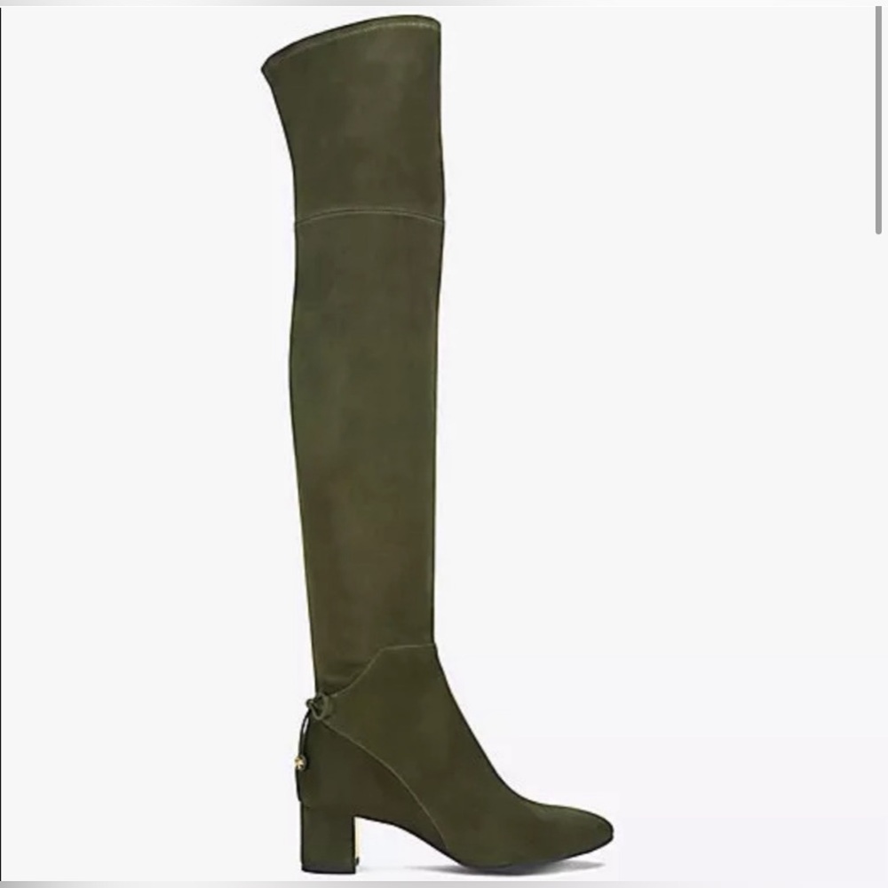 Tory Burch Laila 45mm Suede Over-the-knee Boot In Boxwood, Size 7, NWT